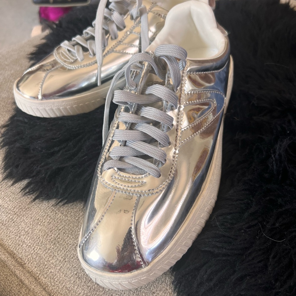 Silver Tretorn sneakers